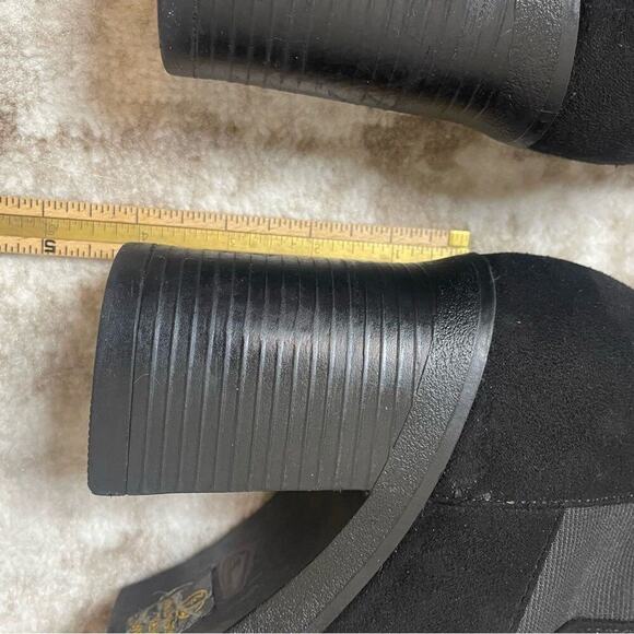 SODA brand boots chunky heel black suede Y2K thick sole and block square SZ 7.5 - Picture 6 of 7